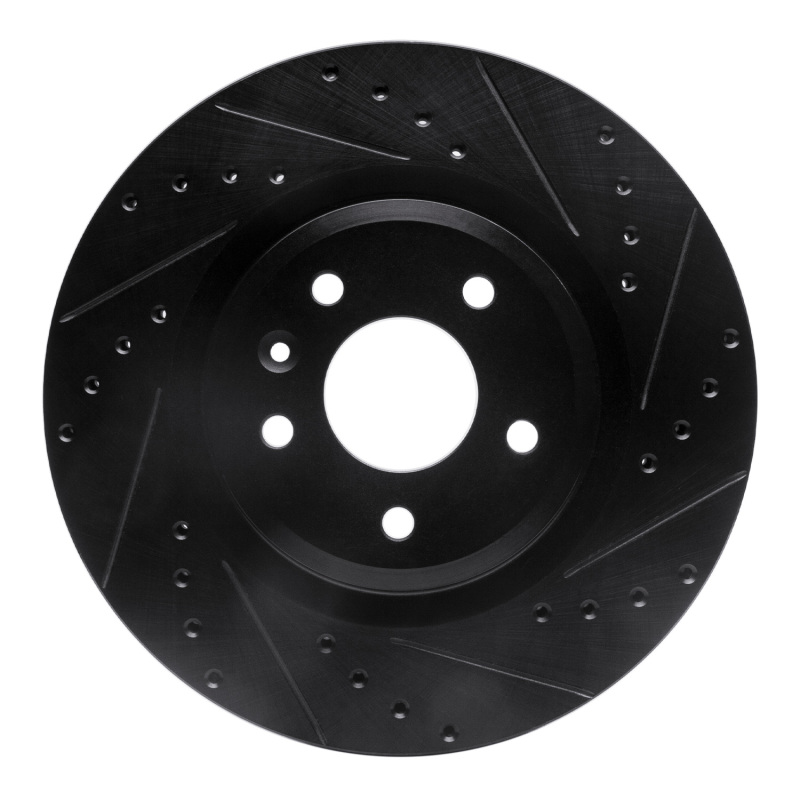 Ford Taurus Brake Rotor (1) - Front Right - R1 Concepts - Drilled & Slotted - Black - `09-`10